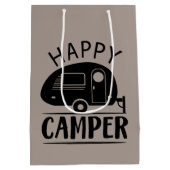 Sac Cadeau Moyen fête de l'art du mot 'Happy Camper' (Dos)