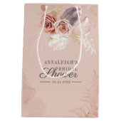 Sac Cadeau Moyen Fête de mariage avec herbe de la Pampa en terre cu (Dos)