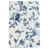 Sac Cadeau Moyen Fête de Mariage Fleur Bleu et Blanc (Devant)