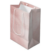 Sac Cadeau Moyen Fête de mariage rose poudré Girly Glam (Devant Angle)
