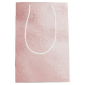 Sac Cadeau Moyen Fête de mariage rose poudré Girly Glam (Devant)