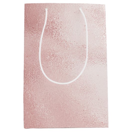 Sac Cadeau Moyen Fête de mariage rose poudré Girly Glam (Devant)