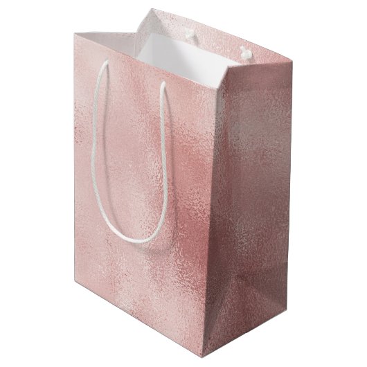 Sac Cadeau Moyen Fête de mariage rose poudré Girly Glam (Dos Angle)