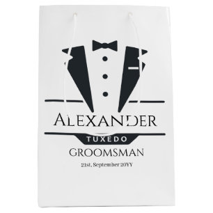 Sac Cadeau Moyen Fête de mariage Tuxedo Cadeaux Groomsman