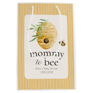 Sac Cadeau Moyen Fête de naissance Bébé Abeille Maman Jaune Miel