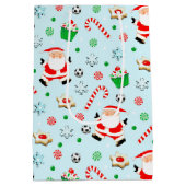 Sac Cadeau Moyen Fête de Noël de football créatif (Dos)