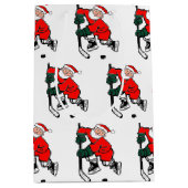 Sac Cadeau Moyen Fête de Noël de Hockey (Devant)