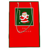 Sac Cadeau Moyen Fête de Noël de Hockey sur gazon (Devant)