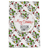 Sac Cadeau Moyen Fête de Noël de Noël rouge vert rouge (Devant)