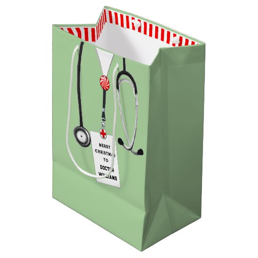 Sac Cadeau Moyen Fête de Noël du docteur (Devant Angle)