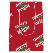 Sac Cadeau Moyen Fête de Noël "Joyeux et lumineux" (Dos)