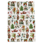 Sac Cadeau Moyen Fête de Noël vintage Retro (Dos)