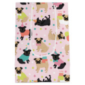 Sac Cadeau Moyen Fête de Pug Birthday (Dos)