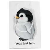 Sac Cadeau Moyen fête des amoureux de pingouins mignons (Devant)