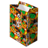 Sac Cadeau Moyen Fête des Candies Éffrayantes d'Halloween (Devant Angle)