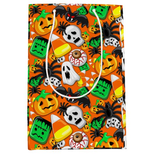 Sac Cadeau Moyen Fête des Candies Éffrayantes d'Halloween (Devant)