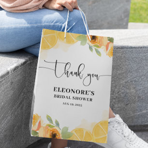Sac Cadeau Moyen Fête des mariées citrons et fleurs