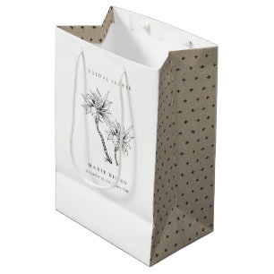 Sac Cadeau Moyen Fête des mariées de croquis noir blanc pour palmes