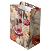 Sac Cadeau Moyen Fête des mariées de fleurs de printemps de crème B (Dos Angle)