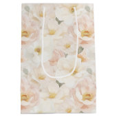 Sac Cadeau Moyen Fête des mariées de fleurs roses (Dos)