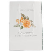 Sac Cadeau Moyen Fête des mariées minimale de feuillage de bois ora (Dos)