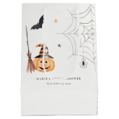 Sac Cadeau Moyen Fête des mariées Web Citrouille d'Halloween (Dos)