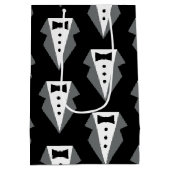 Sac Cadeau Moyen Fête des pères de Cravate noire Tuxedo (Dos)