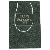 Sac Cadeau Moyen Fête des pères d'impression géométrique vert foncé (Devant)