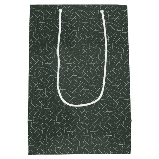 Sac Cadeau Moyen Fête des pères d'impression géométrique vert foncé (Dos)