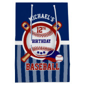 Sac Cadeau Moyen Fête du 00e anniversaire - Baseball - Bleu foncé (Dos)