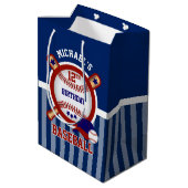 Sac Cadeau Moyen Fête du 00e anniversaire - Baseball - Bleu foncé (Dos Angle)