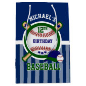Sac Cadeau Moyen Fête du 00e anniversaire - Baseball - Dark Green (Devant)