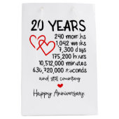 Sac Cadeau Moyen fête du 20e anniversaire (Devant)