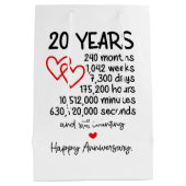 Sac Cadeau Moyen fête du 20e anniversaire (Dos)