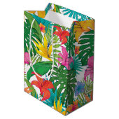 Sac Cadeau Moyen Fête florale tropicale (Dos Angle)