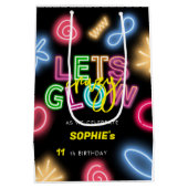 Sac Cadeau Moyen Fête laser d'anniversaire de néon fou (Dos)