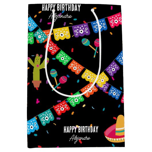 Sac Cadeau Moyen Fête mexicaine à thème - Taco Bout une fête d'anni (Devant)