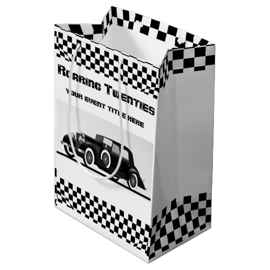 Sac Cadeau Moyen Fête ou Mariage des années folles (Dos Angle)