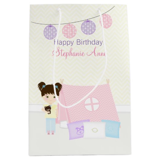 Sac Cadeau Moyen Fête pyjama de glamping (Devant)