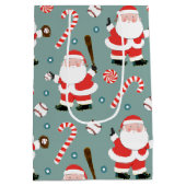 Sac Cadeau Moyen Fêtes de Noël de baseball (Dos)