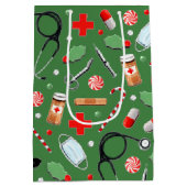 Sac Cadeau Moyen Fêtes de Noël du médecin ou de l'infirmière (Dos)