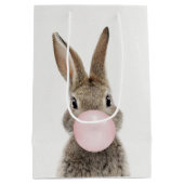 Sac Cadeau Moyen Feu de lapin rose bulle gomme (Dos)