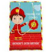 Sac Cadeau Moyen Feu de pompiers thème Anniversaire Fête Fête Fête  (Devant)
