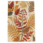 Sac Cadeau Moyen Feuillages et baies d'automne - Tons chauds (Devant)