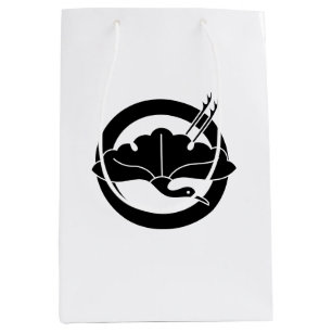 Sac Cadeau Moyen Feuille de ginkgo en forme de grue sur cercle