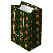 Sac Cadeau Moyen Feuilles automnales citrouilles (Devant Angle)