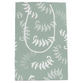 Sac Cadeau Moyen Feuilles botaniques verts turquoises (Devant)