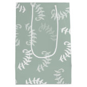 Sac Cadeau Moyen Feuilles botaniques verts turquoises (Dos)