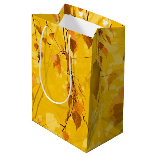 Sac Cadeau Moyen Feuilles d'automne 3 (Dos Angle)