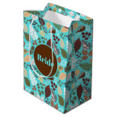 Sac Cadeau Moyen Feuilles d'automne colorées motif (Dos Angle)